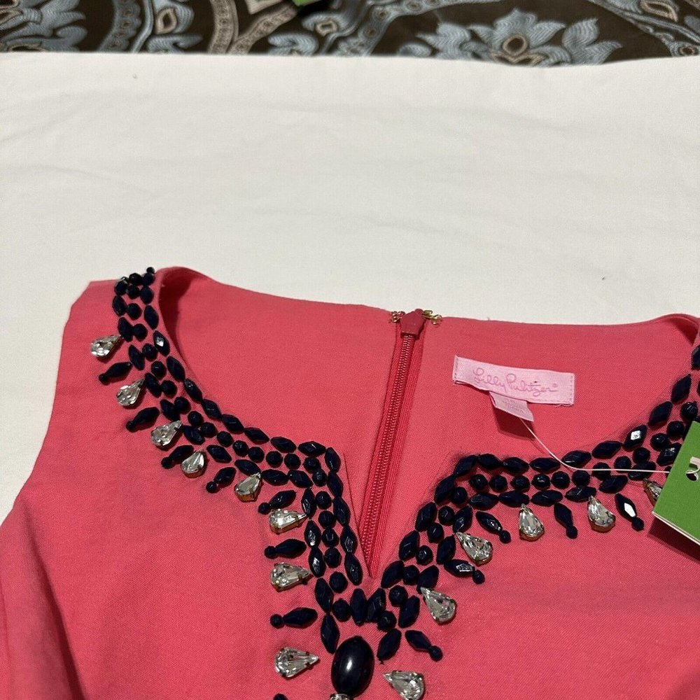 NWT Lilly Pulitzer Rhinestone Embellished Beaded Jacky Top Watermelon Sz 00 - Picture 4 of 11